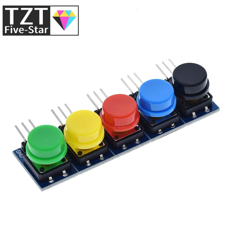 5pcs 12X12MM Big key module Big button module Light touch switch module with hat High level output for arduino or raspberry pi 3