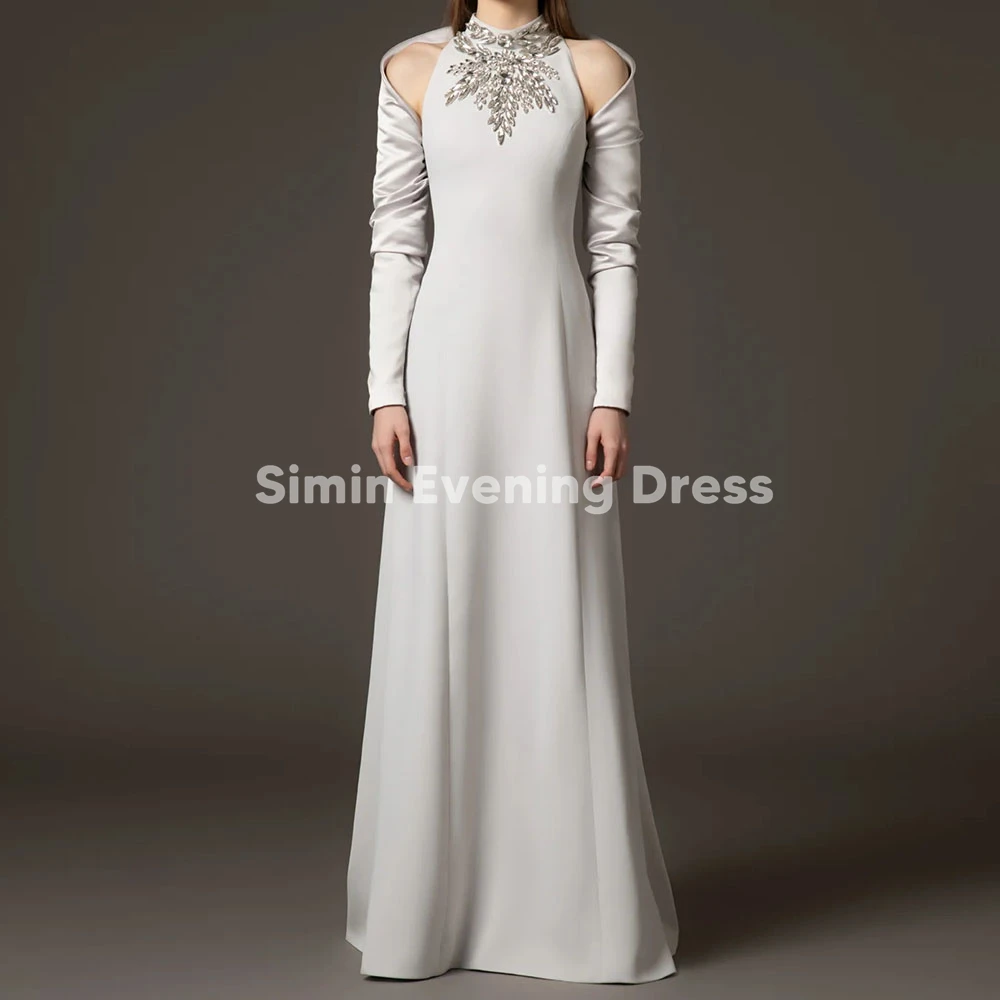 

Simin Customized Women's Halter A Line Beaded Luxury Evening Dresses Sleeveless With Jacket Floor-length Elegant Dresses 2025