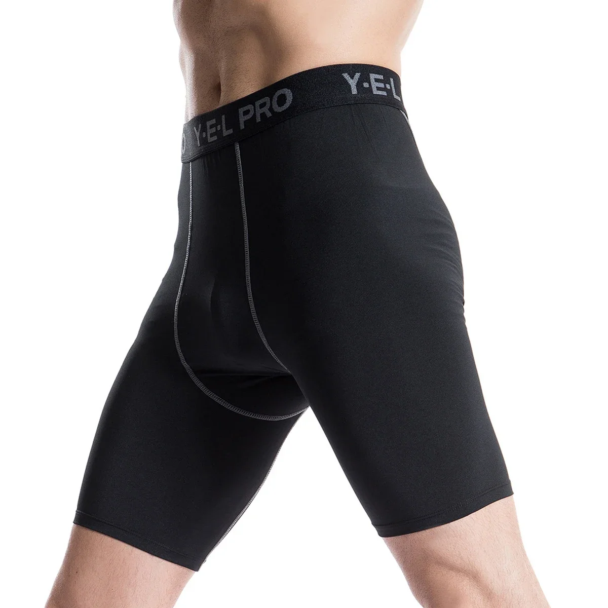 Pantalones cortos de gimnasio para hombre, medias elásticas de compresión para Fitness, culturismo, transpirables, secado rápido