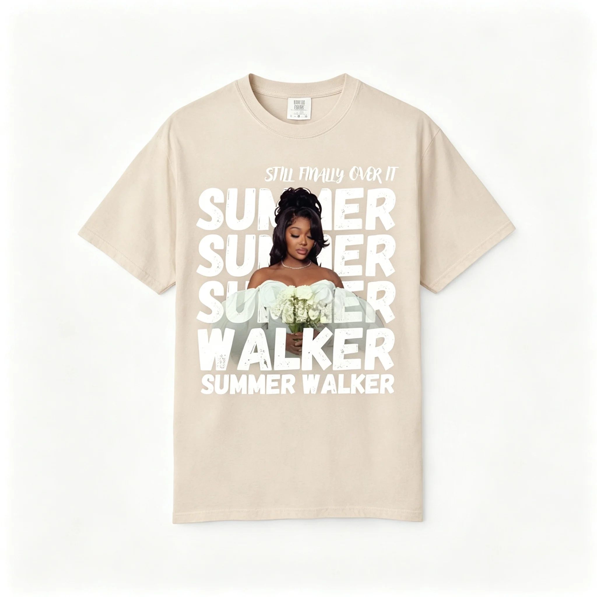 Summer Walker Tour 2026 Still Finally Over It PNG Design Retro Men's Women's Y2k Pure Cotton T-shirt Concert Oversized Clothing