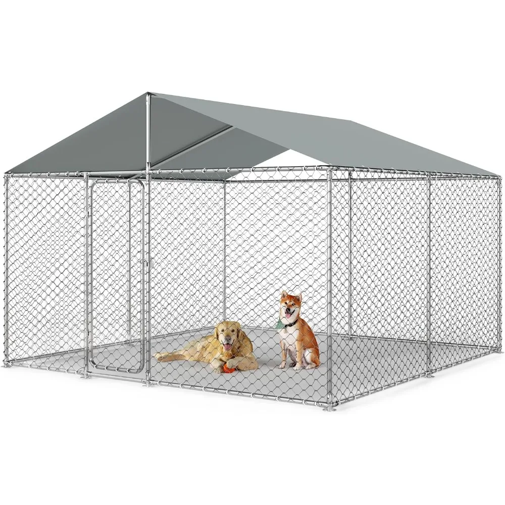 

Heavy Duty Outdoor Dog Kennel Outside with Waterproof UV-Resistant Cover, Security Lock, Durable Dog Enclosure for Large Dogs (1