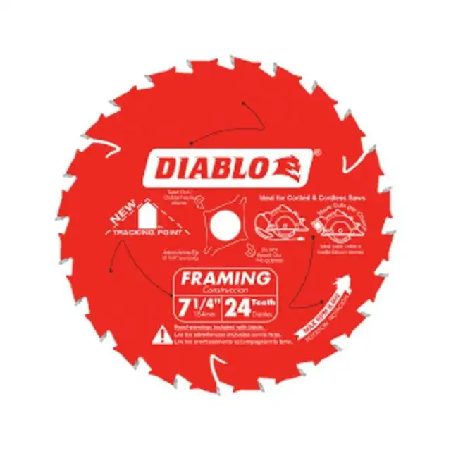 

Diablo Подлинный 7-1/4 дюйма. Пильное полотно с 24-зубным каркасом D0724X