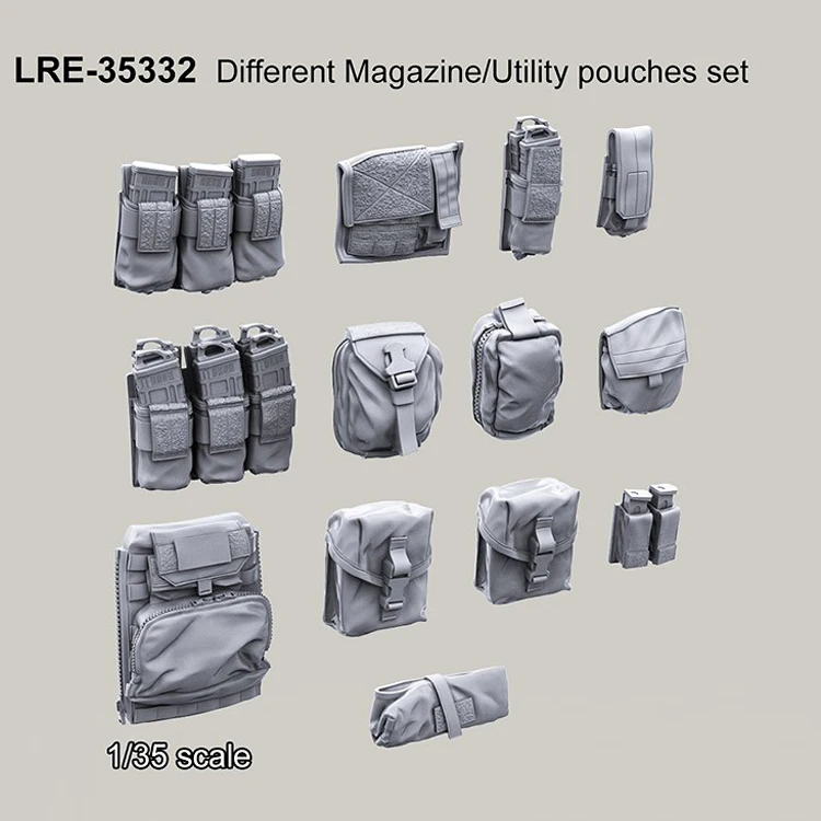 1/35 Different Magazine/Utility pouches set, Resin Model soldier GK, Unassembled and unpainted kit