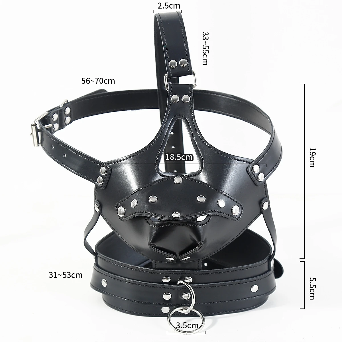 Jeux de Cosplay de fête d'halloween pour adultes, capuche ajourée en cuir Sexy, masque de harnais, bandeau fétichiste, masque de tête pour hommes