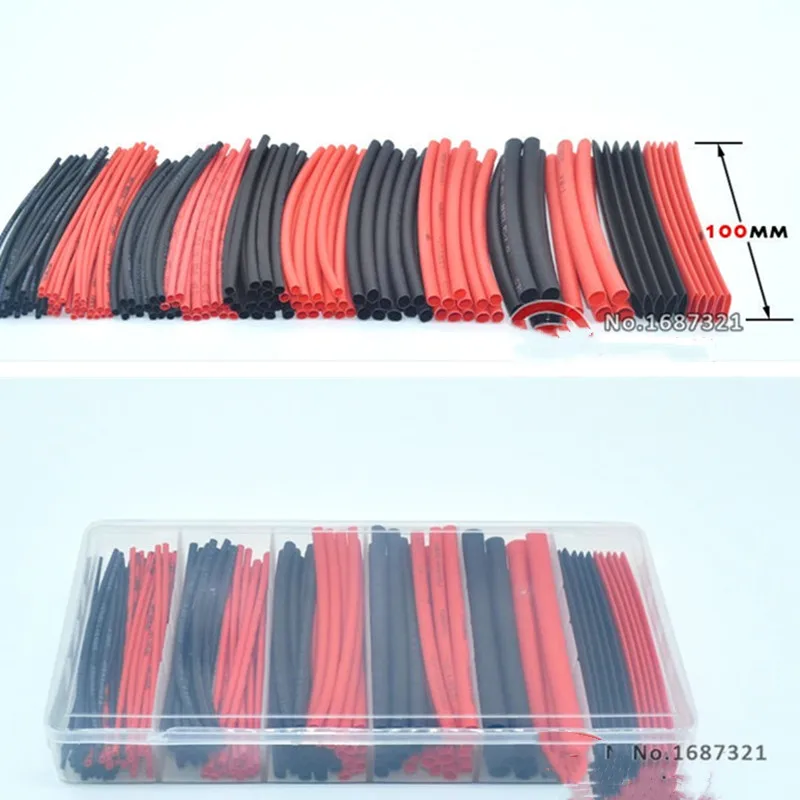 

3 Sizes 190pcs Assortment Polyolefin H-type Heat Shrink Sleeve Wrap Wire Cable Kit