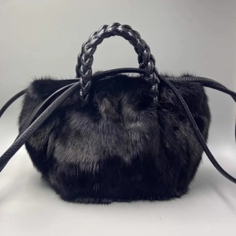 

New Women's Plush Crossbody Bag Single Shoulder Handbag Large Capacity Casual Autumn Winter Mini Fur Bag