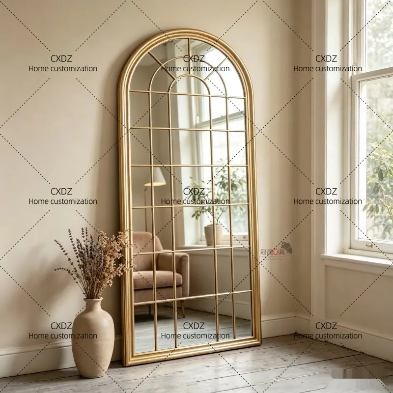 XX retro full-body mirror living room arched porch wall decorative mirror  entry