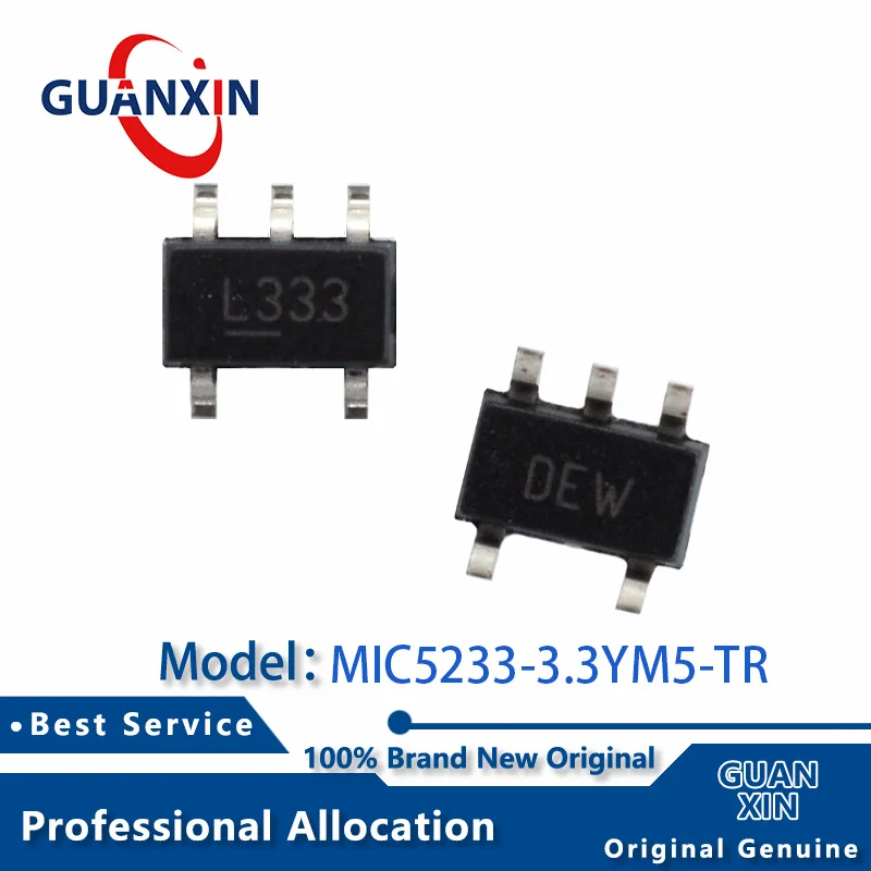 

100% New electronics MIC5233-3.3YM5-TR MIC5233-3.3YM5 SOT23-5 Marking L333 MIC5233