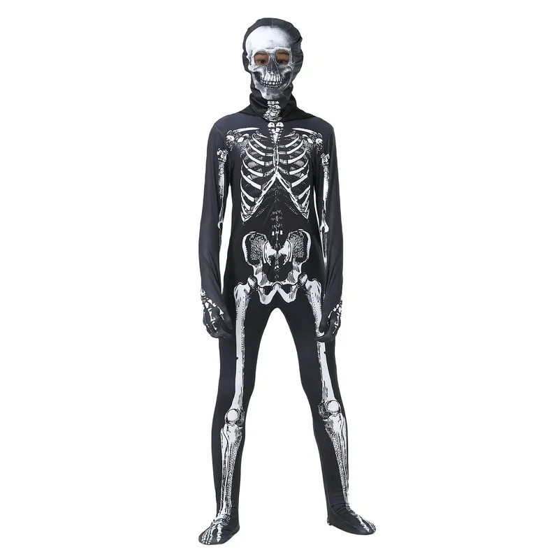 EE01 детский страшный боди со скелетом зомби, костюм зентай, детское нарядное платье, одежда для Хэллоуина, карнавала, вечеринки и 0Ww