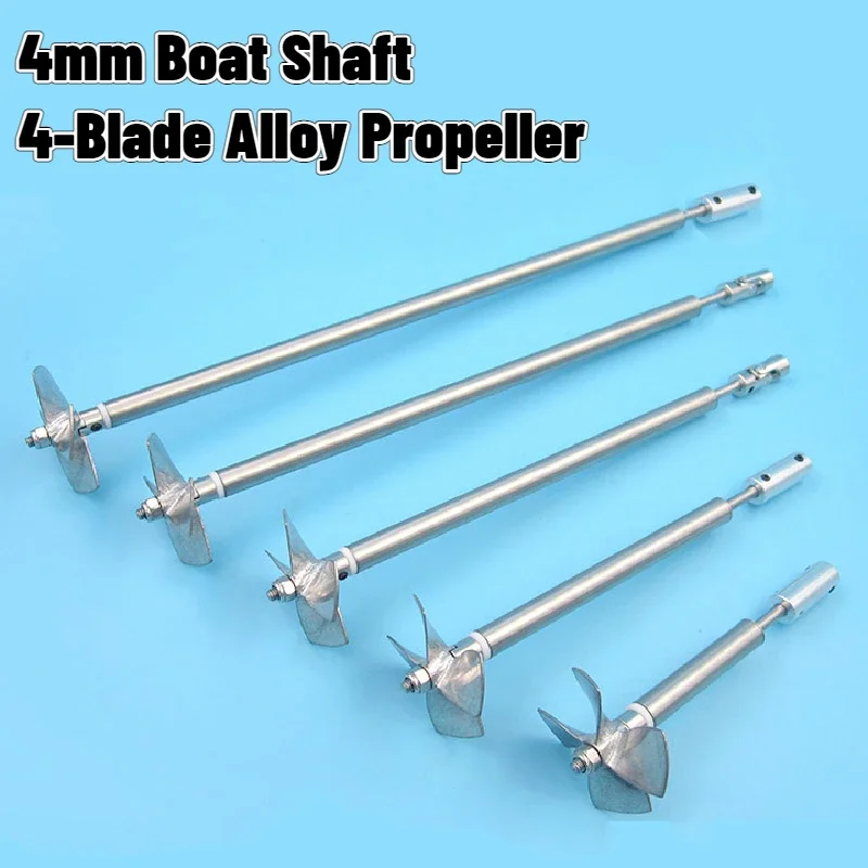 

4mm RC Boat Shaft Set L15/20cm StainlessSteel Shaft+Shaft Sleeve+4 Blade Alloy Propeller+Coupling-A/Cardan Joint-B+Prop Nut