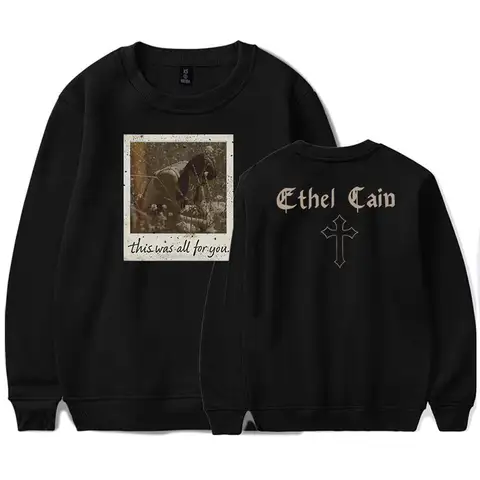 Ethel Cain This Was All For You Merch Sweatshirt O-Ausschnitt Langarm Casual Pullover Mode Frühling Y2K Streetwear Top