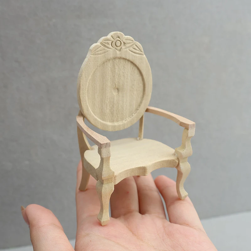 1Pcs 1:12 Dollhouse Miniature Chair Armchair Furniture Home Model Decor Toy Doll House Accessories