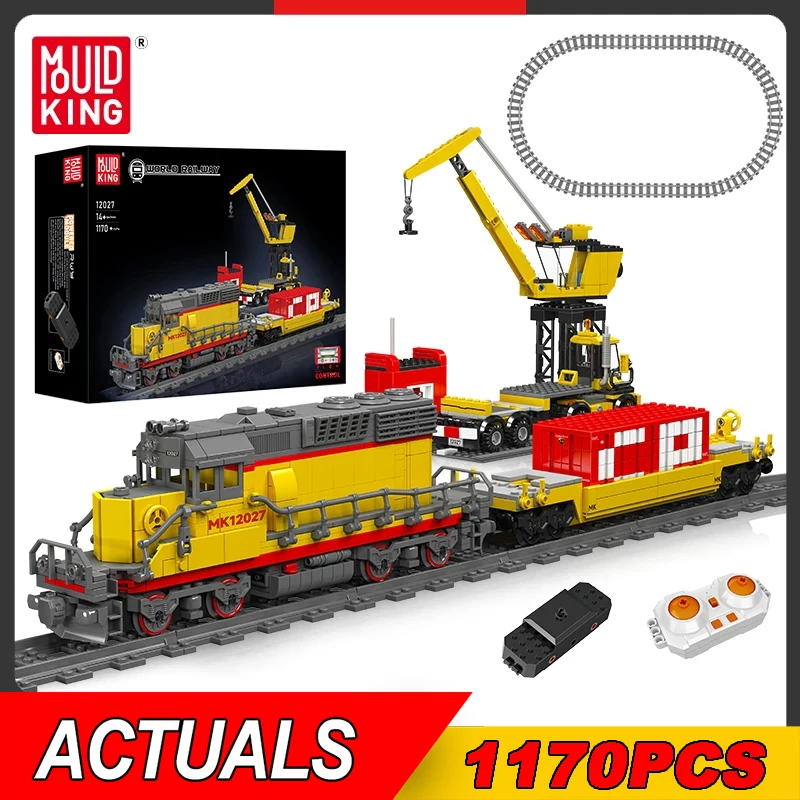 MOULD KING 12027 Technical RC EMD SD40-2 Diesel Locomotive Building Block Remote Control Train Bricks Toys Kids Christmas Gifts