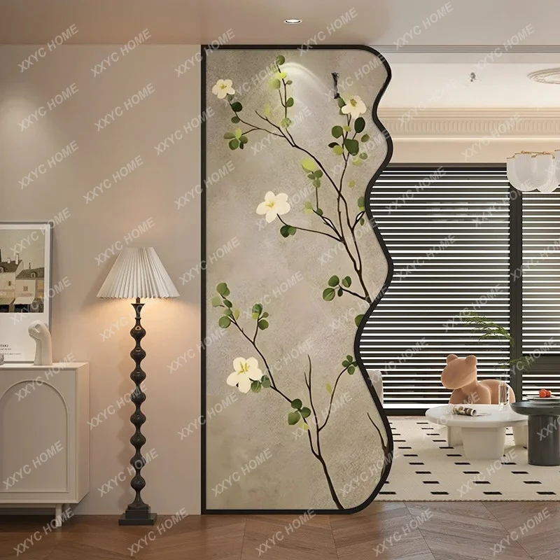 XX  medieval green plant stainless steel screen partition living room entrance sofa wrought iron screen