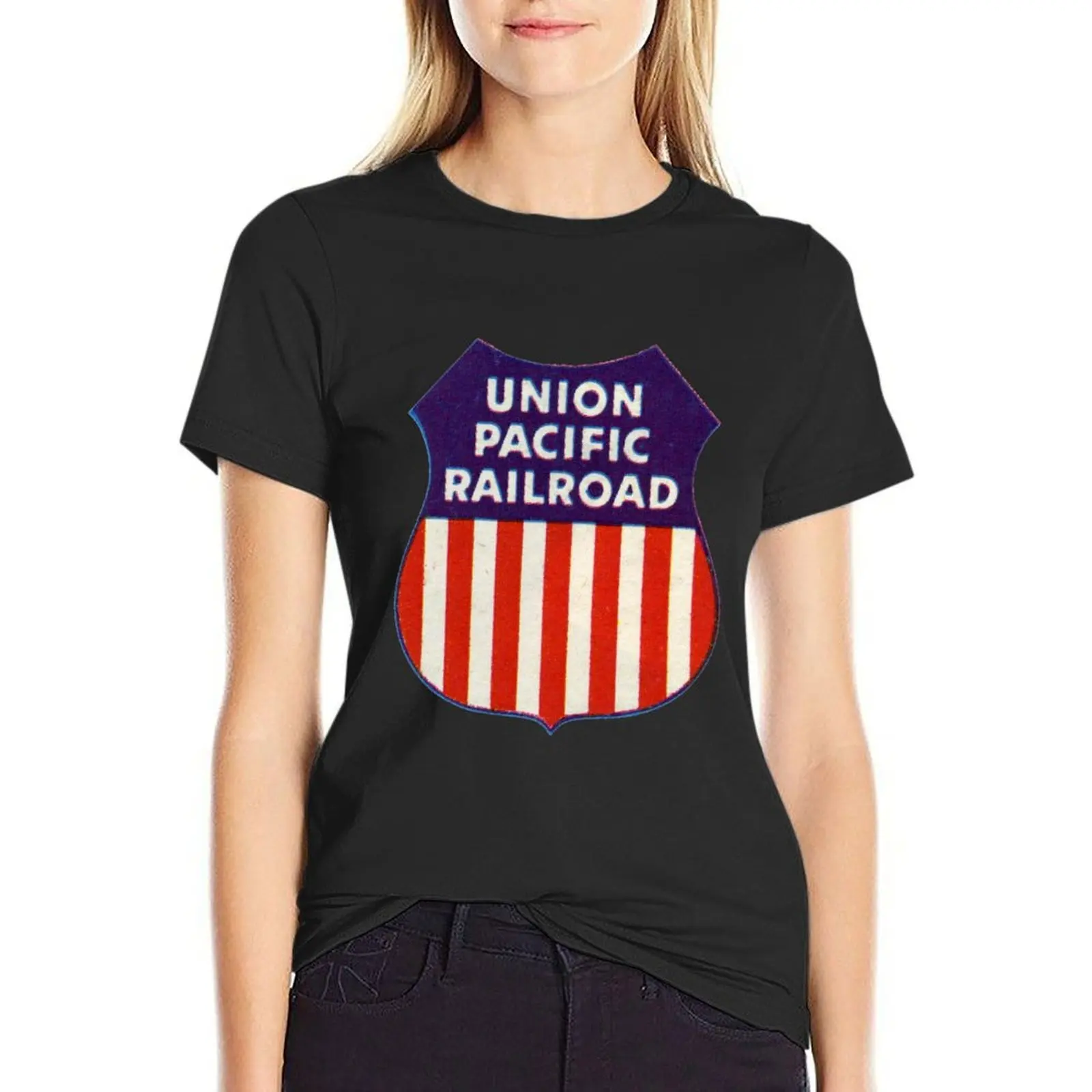 Spanning The Land. Union Pacific Railroad T-Shirt vintage clothes shirts graphic tees funny t shirts for Women