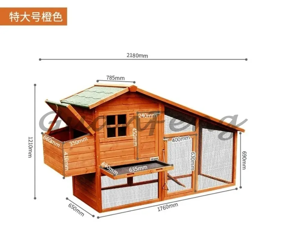 Solid Wood Outdoor Rabbit Villa Hutch, Automatic Manure Cleaning Anti‑Splash House for Dwarf Rabbit Household Use