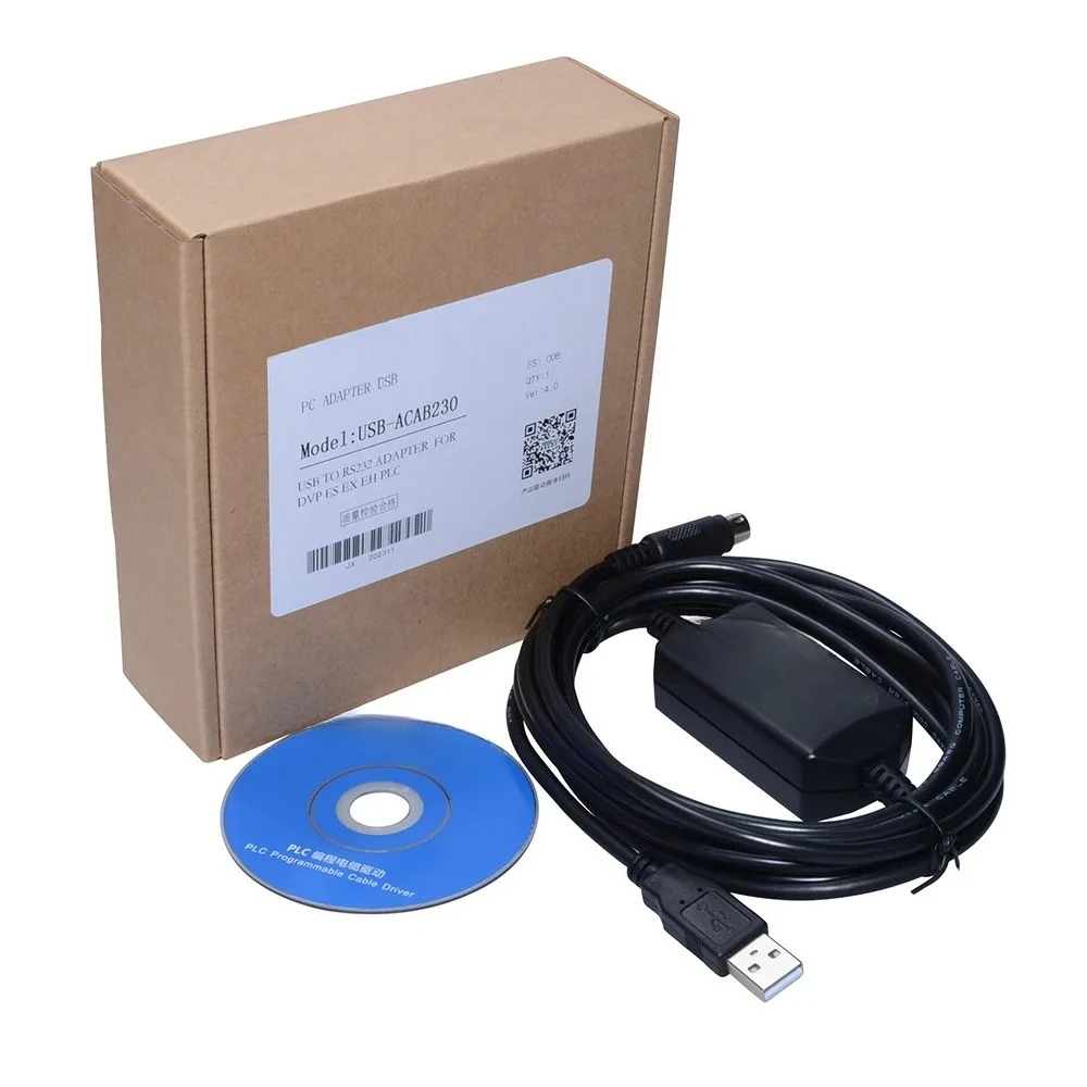 usbacab230-dvp-ex-es-eh-enシリーズplcプログラミングケーブル-ダウンロードケーブル