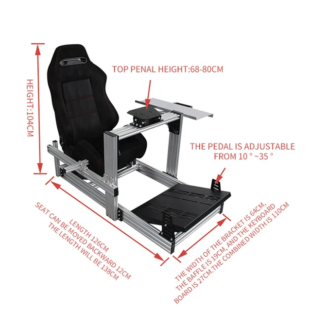 シミュレーションレーシングドライビングチェア,カスタムアルミニウムコントロール,ゲームシミュレーター3090シート,シートスタンド,コンフォートシート