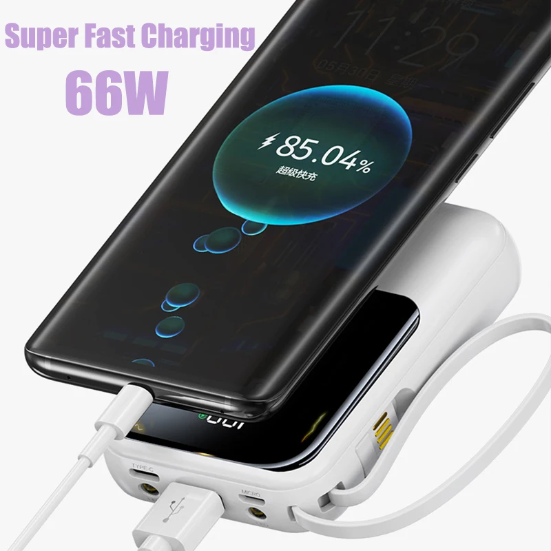 ミニ外部バッテリー,キャンプ用充電器,iPhone, Samsung, Huawei,パワーバンク,新しい66Wパワーバンク,20000mAh