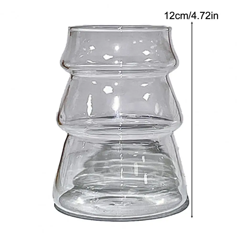 Christmas Glass Cup Borosilicate Glass Mug 500ml High Borosilicate Glass Cup with Christmas Tree Design Transparent Coffee Mug