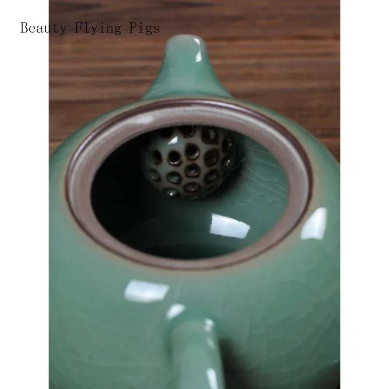 1PCS 180ml Ice Cracked Celadon Xishi Tea Pot Ge Kiln Ceramic Tea Pot Kung Fu Tea Set