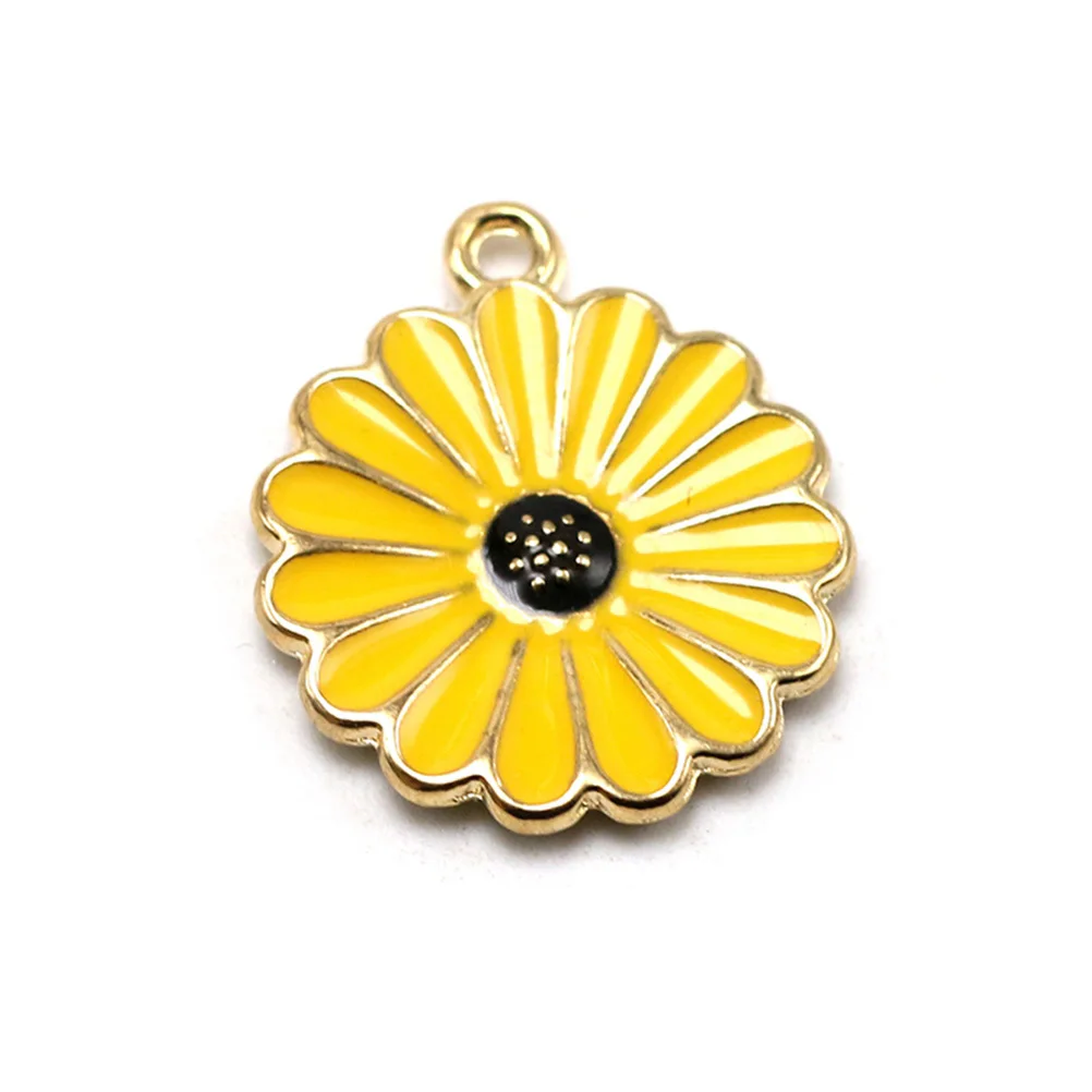 

10Pcs Sunflower Pendants Alloy Charms DIY Necklace Earrings Accessories Yellow Alloy Pendant Charm Chic Charms