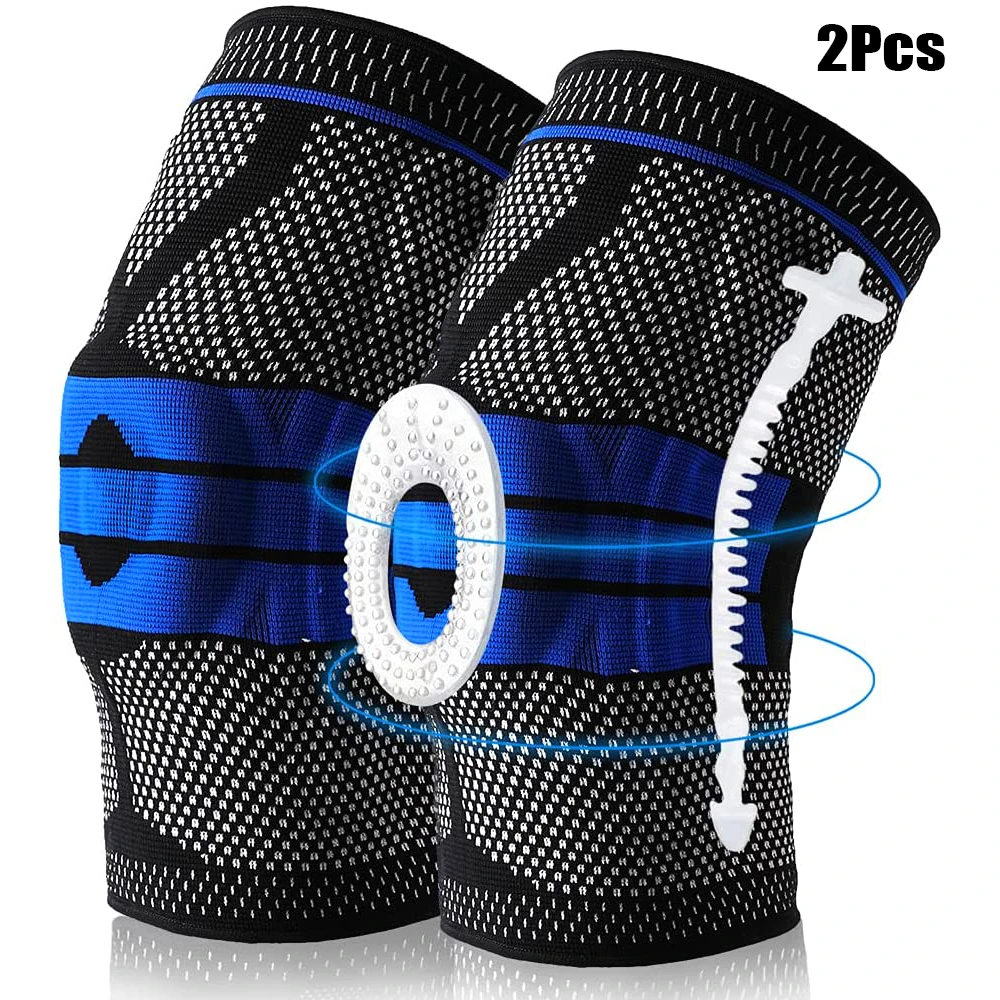 Silikon Gepolsterte Knie Pads Unterstützt Brace Basketball Fitness Meniskus Patella Schutz Kneepads Sport Sicherheit Knie Ärmeln