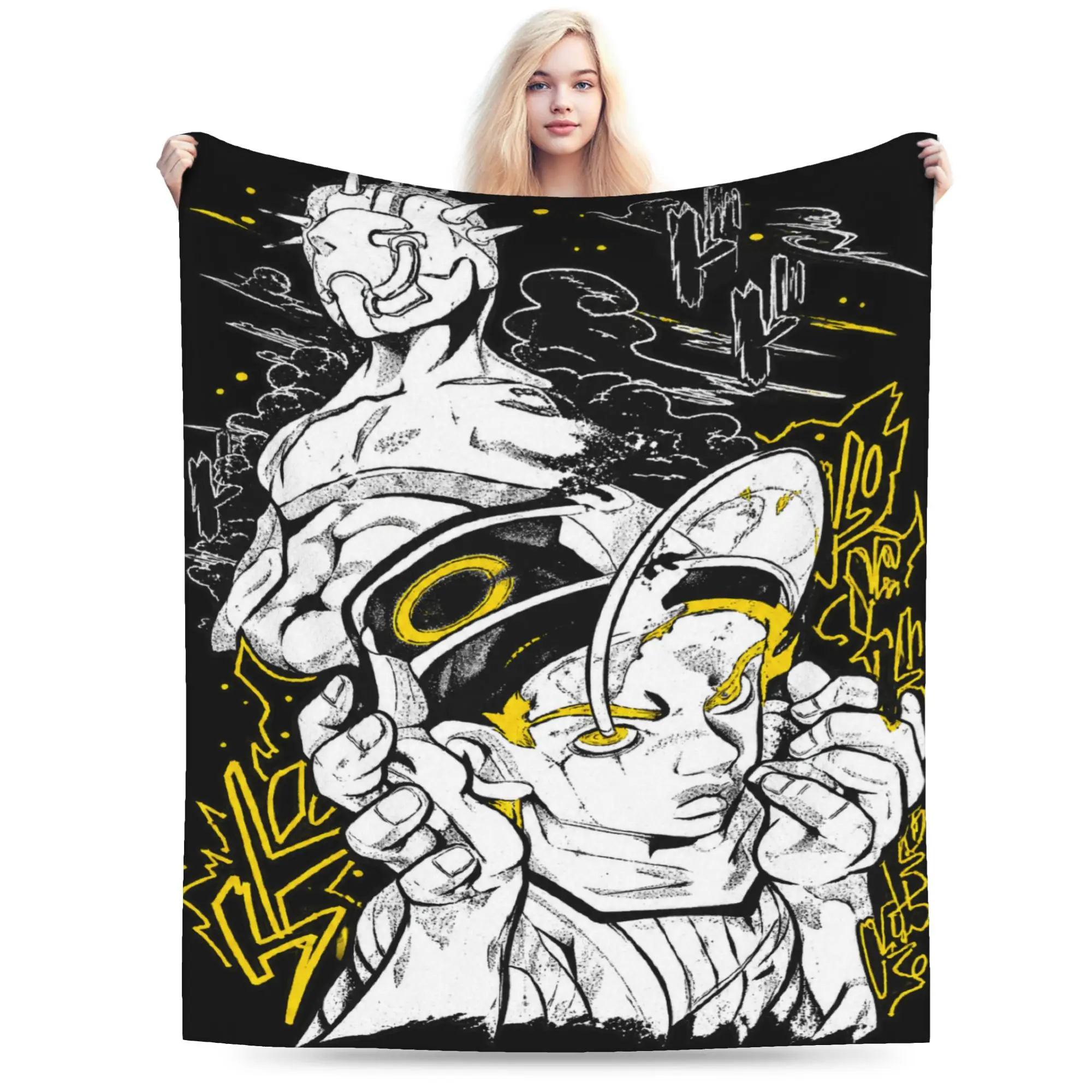 Jojo's Bizarre Adventure Johnny Joestar Rider Blanket Warm Soft  Throw Blanket Winter Couch Chair Sofa Bed Fashion Bedspread