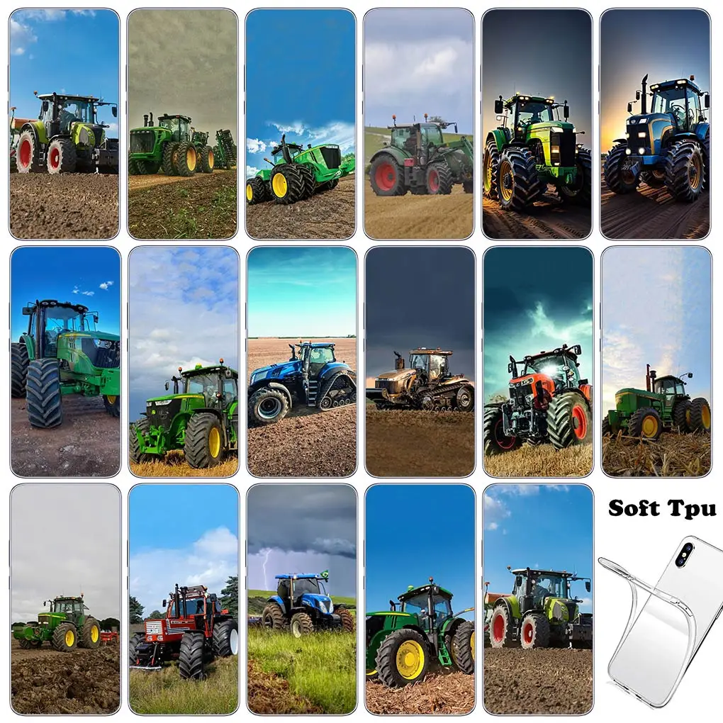 Farms Vehicles Tractors Cover Phone Case for Samsung Galaxy A04 A14 A23 A34 A54 M23 M33 M52 M53 M30S M31 M51 M21 Flexible Coque