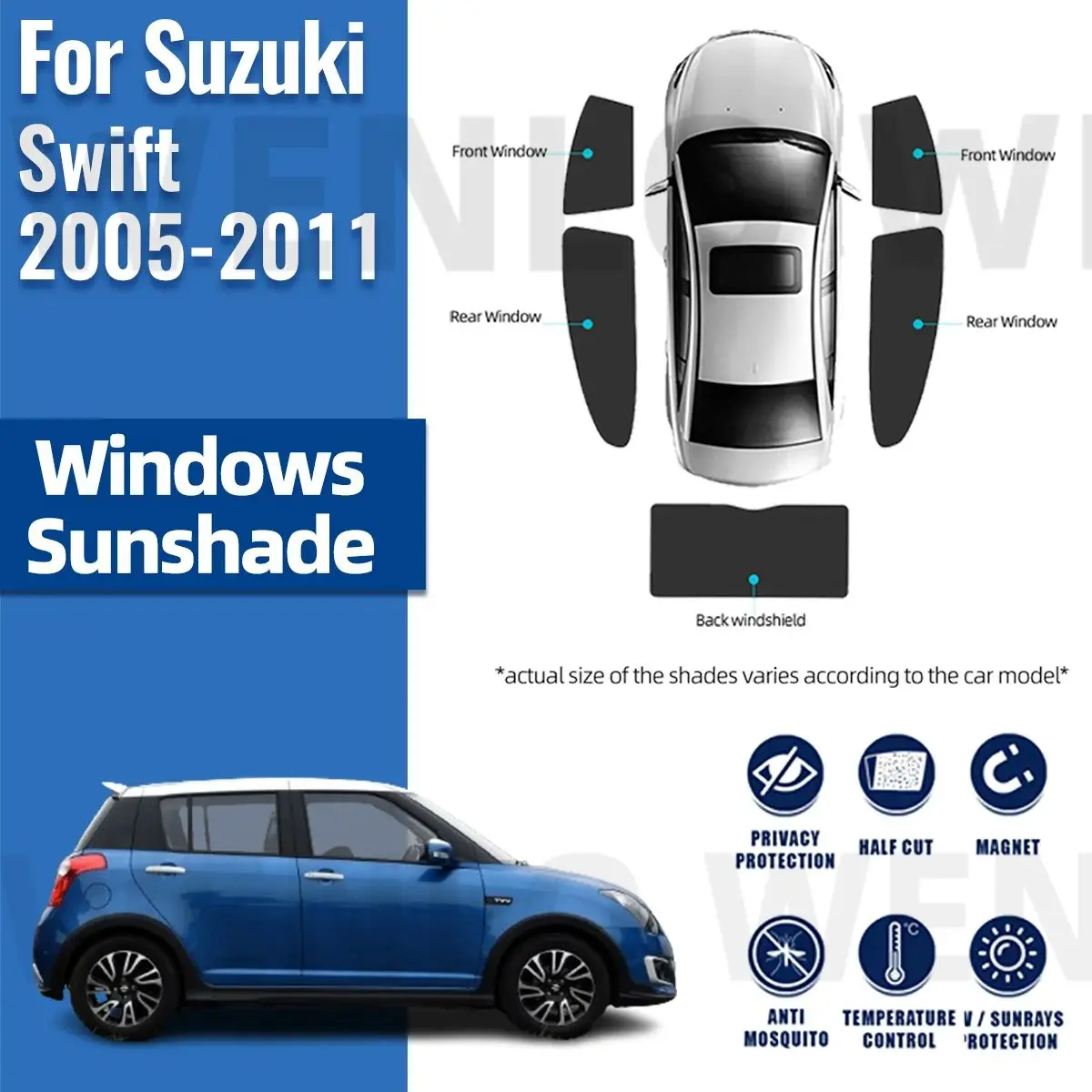 

For Suzuki Swift 2005-2011 Magnetic Sun Shade Car Sun Visor Front Windshield Curtains Summer Window Sunshade Auto Accesorries