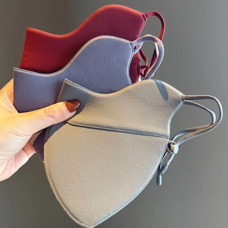 Mascarilla facial cálida de terciopelo australiano de invierno, resistente al frío, al sol, transpirable, contorneada en 3D con protección para los ojos