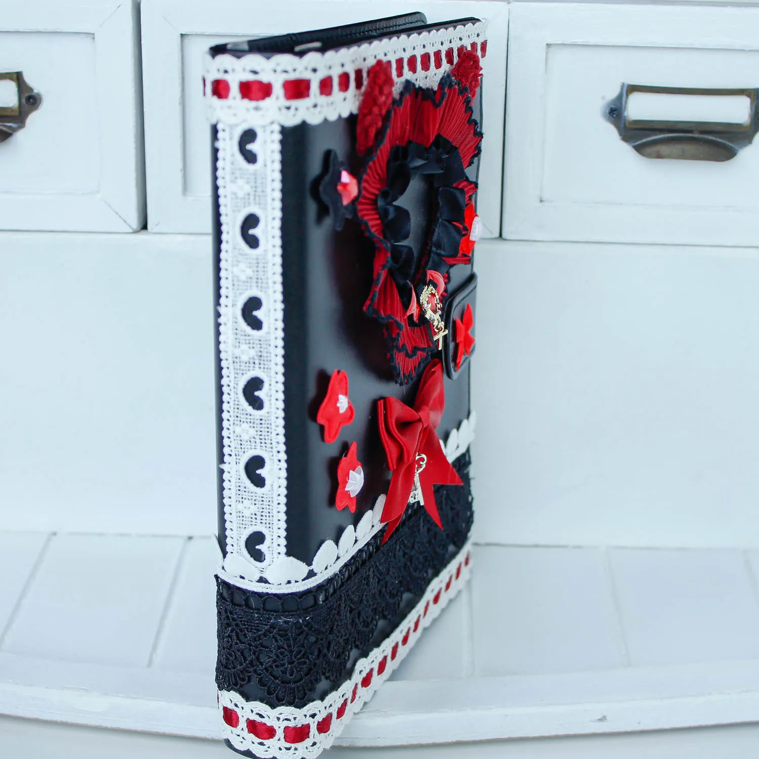 A5 Kpop Photocard Binder Faux PU Leather Black Red Unique Refillable Star Chasing Loose-leaf Idol Booklet  Journal Notebooks