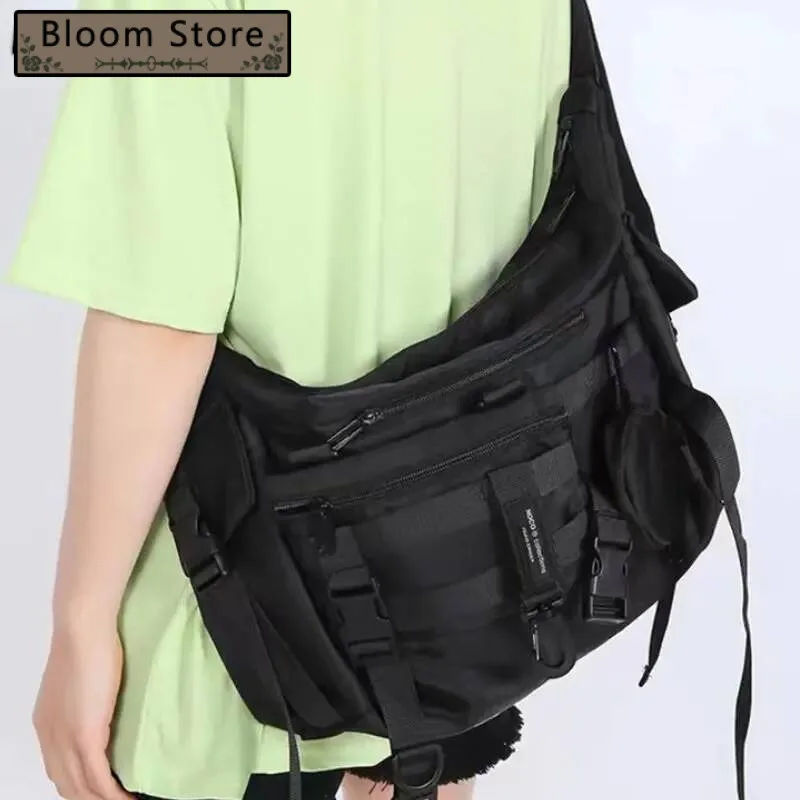

Japanese Crossbody Bags Men High-Capacity Cargo Preppy Shoulder Handbags Women Casual College Students Laptop Messenger Y2k