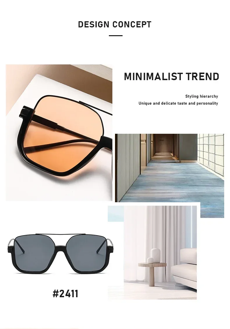 Double-Bridge Half-Frame Sunglasses — product information 8