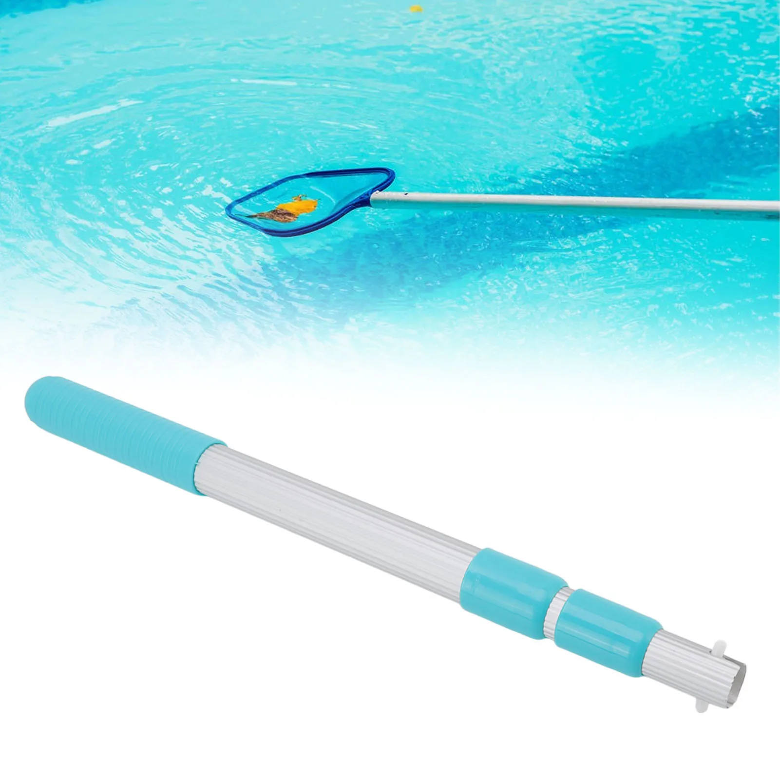 Swimming Pool Telescopic Pole 3 Sections Aluminum ABS Pool Cleaning Net Handle For Cleaning Accessory