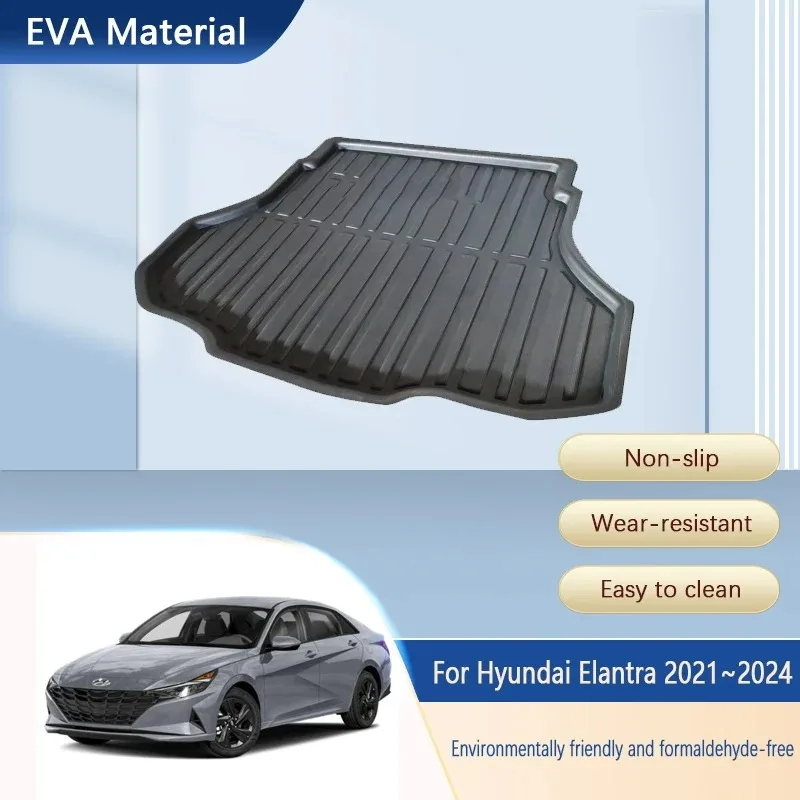 

Car Rear Trunk Mats For Hyundai Elantra Avante i30 Sedan CN7 2021~2024 Car Trunk Storage Pads Cargo Carpets Mud Auto Accessories