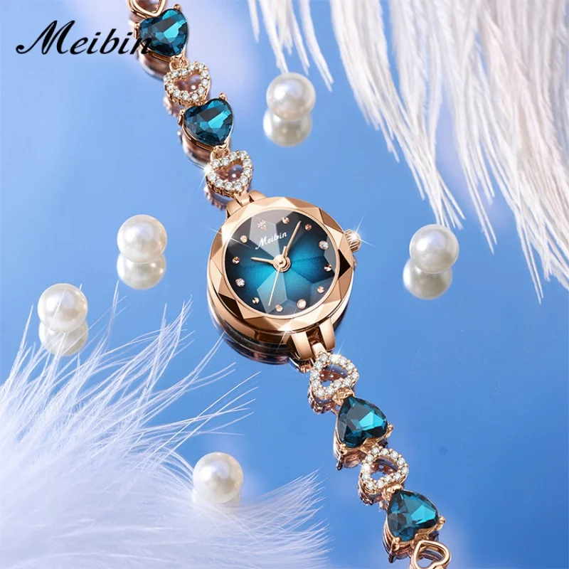 New Fashion Women's Quartz Watch Trendy Jewelry Diamond Watch Waterproof Gemstone Bracelet Watch Women's Jewelry Bracelet Watch