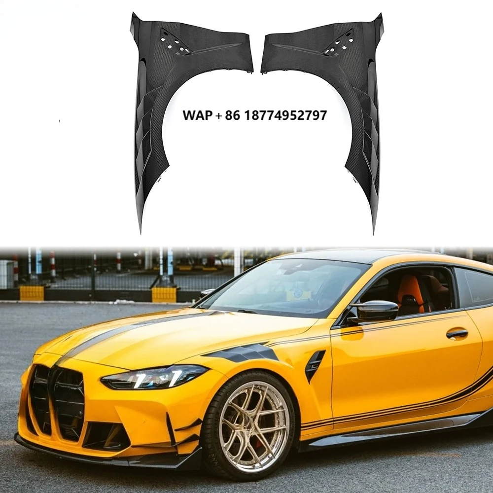 

Dry Carbon Fiber AE Style Front Mudguard G80 G81 M3 G82 G83 M4 Side Fender Vent Trim Set Wheel Arche Auto Parts