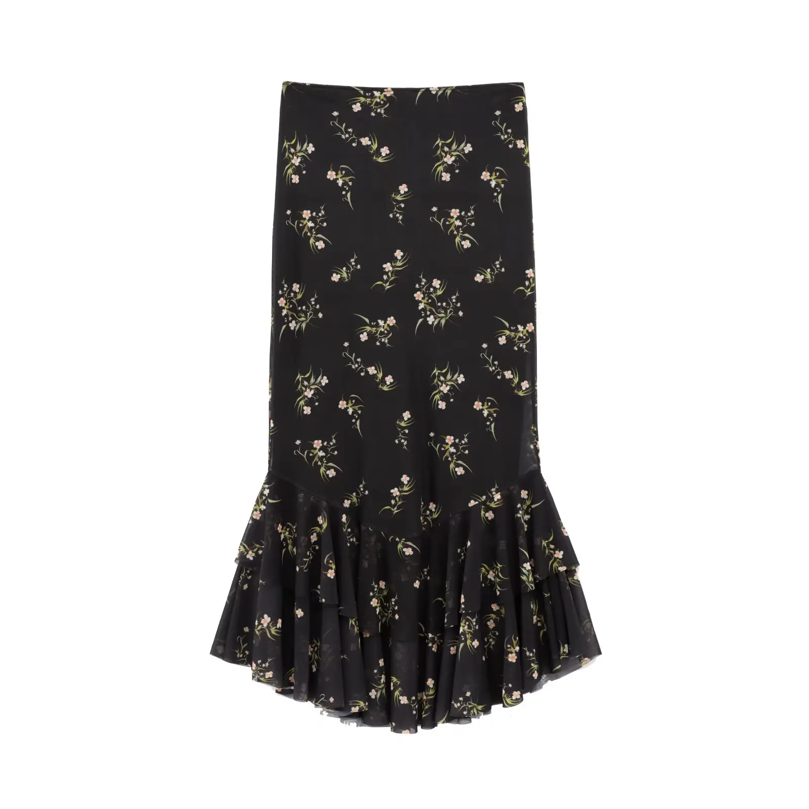 Ele Printed Silk Me Women's Top JNLEAOG Autumn New Sle High Waist Polyester Fiber Summer Casual Svel Dr