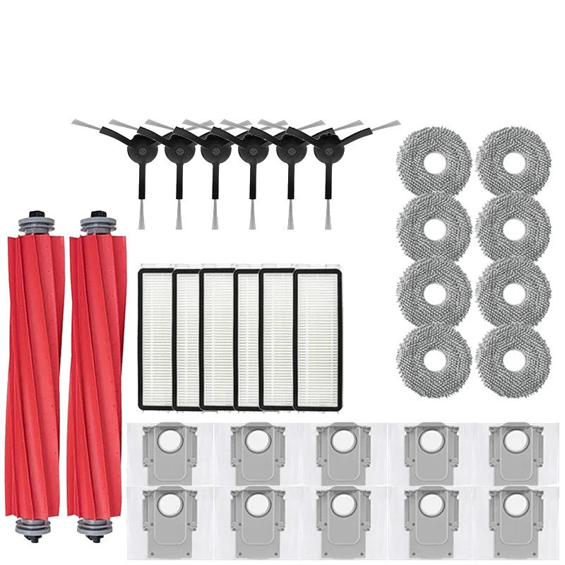 Robô Aspirador Peças de reposição, Acessórios para Roborock Q Revo, P10, A7400RR, Escova Lateral Principal, Filtro Hepa, Mop Panos, Saco De Pó