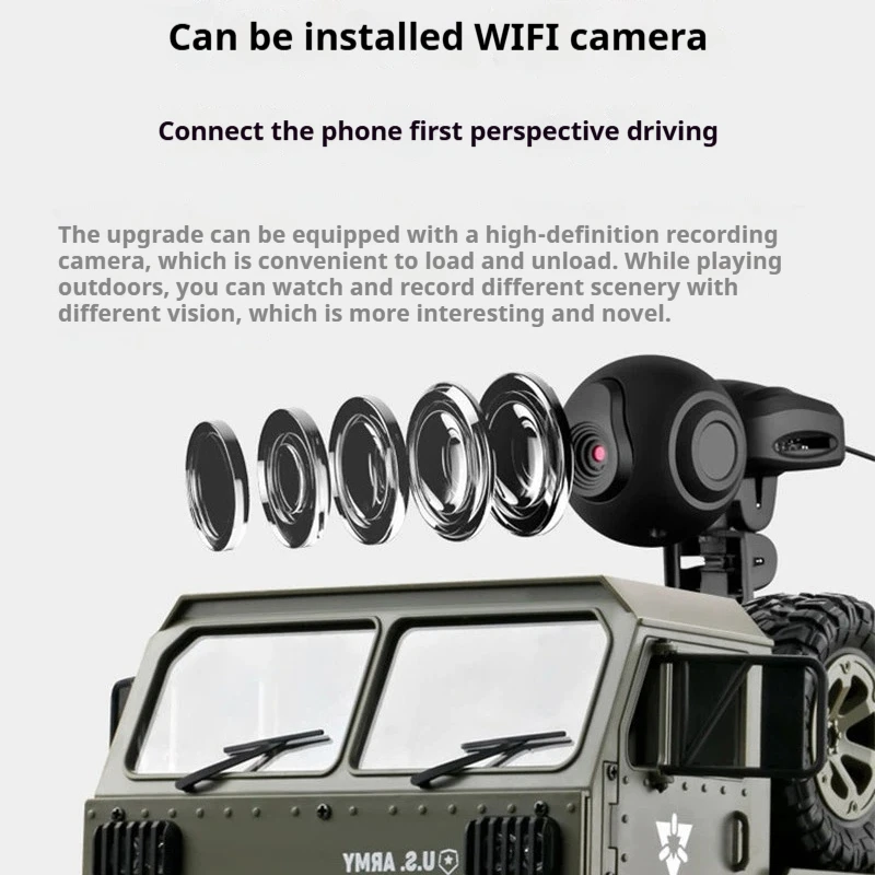 Rc Remote Control Truck 6X6 Drive Waterproof Off Road Heavy Military Truck Model With Camera Loadable Vehicle For Adults 2026