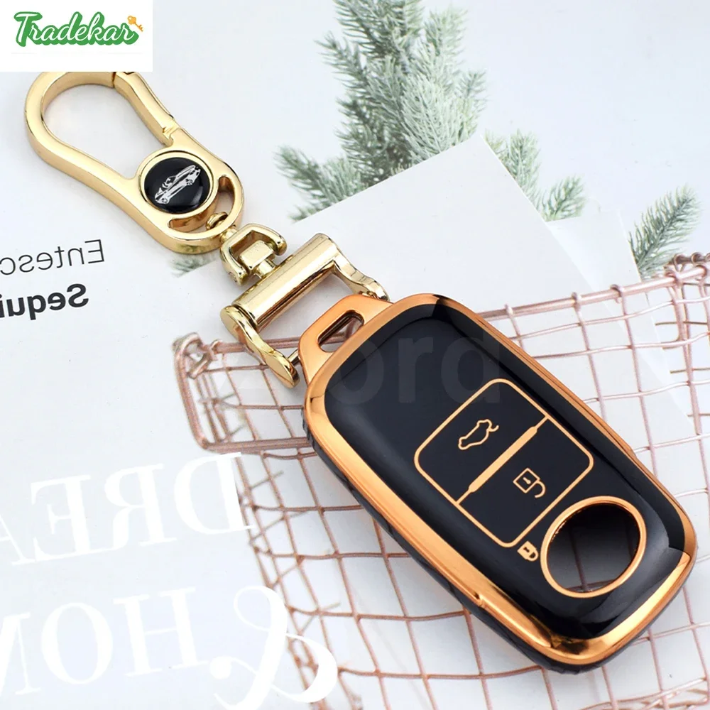 3 Buttons gold edge TPU  for Toyota Yaris Ativ Raize Veloz Avanza Rush Perodua Malaysia Car Smart Remote Car Key Case