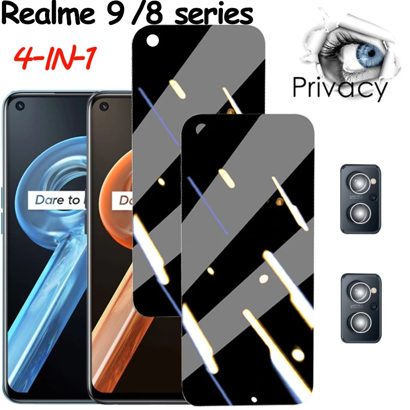 accessori realme 10, vetro temperato per realme 9i privacy glass realme 8 5g 8 pro 8s 8i antispy glass realme 9 pro plus protezione dello schermo