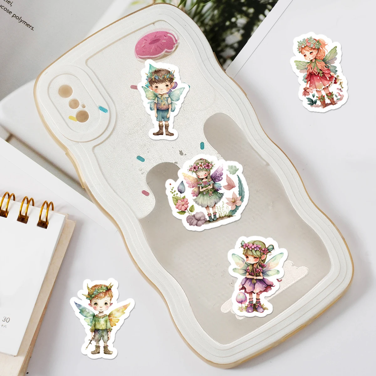 Etori Life 46pcs Flower elf cartoon cute Instagram style  DIY Decoration Student Stationery Notebook Diary Journal Stickers