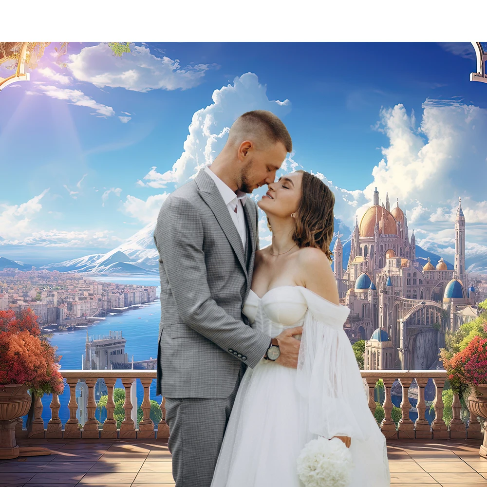 Bonvvie Photography Backdrop Luxury Palace Church Wedding Ceremony European style Background for Photocall Photo Studio Props