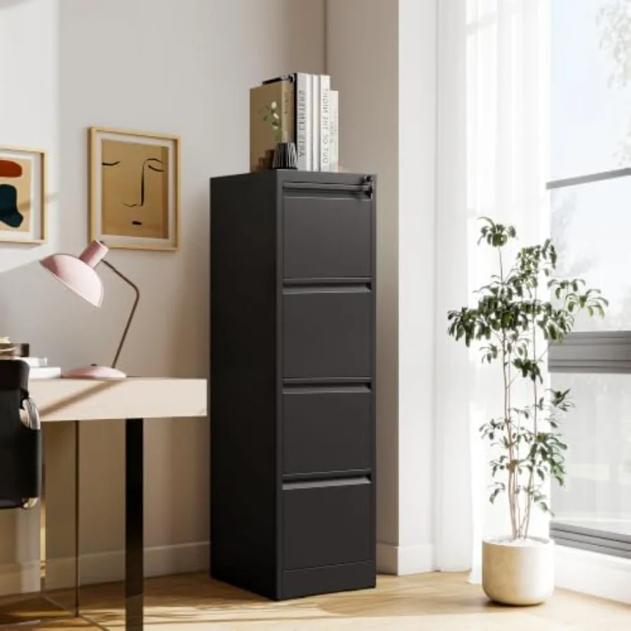 4 Drawer File Cabinet with Lock, Vertical Filing Storage Cabinet
