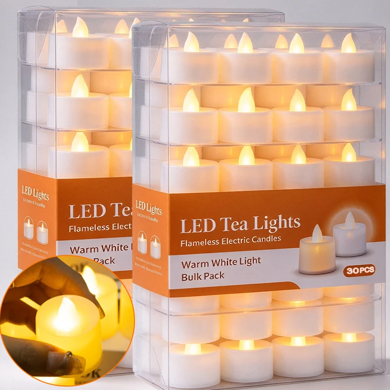 Battery Powered Flameless LED Electronic Candles Cylindrical Shape Candle Lamp for Wedding Christmas Valentine Party Decor