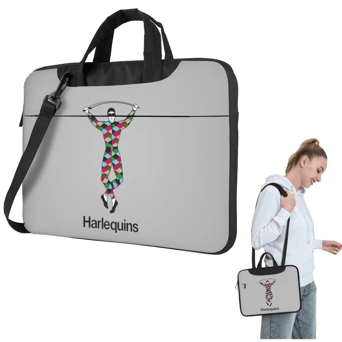 Harlequins-Merch Crossbody Laptop Bag Case Computer Bag 13 14 15.6 Inch Notebook Pouch for Lenovo