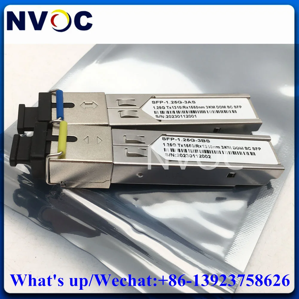 

5Pairs 1000BASE-BX 1.25G BiDi SFP 3KM 1310nm/1550nm WDM Single Mode Simplex SC Connector Transceiver For Huawei/Cisco/Mikrotik