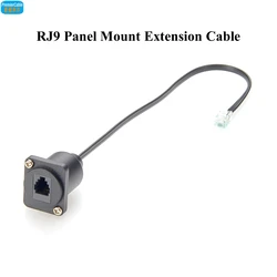 RJ11/RJ9 4P4C Panel Mount Feed-Through cable CAT3 RJ9 Female to male Telephone Line Through Jack, XLR Panel/D-Type Panel Mount